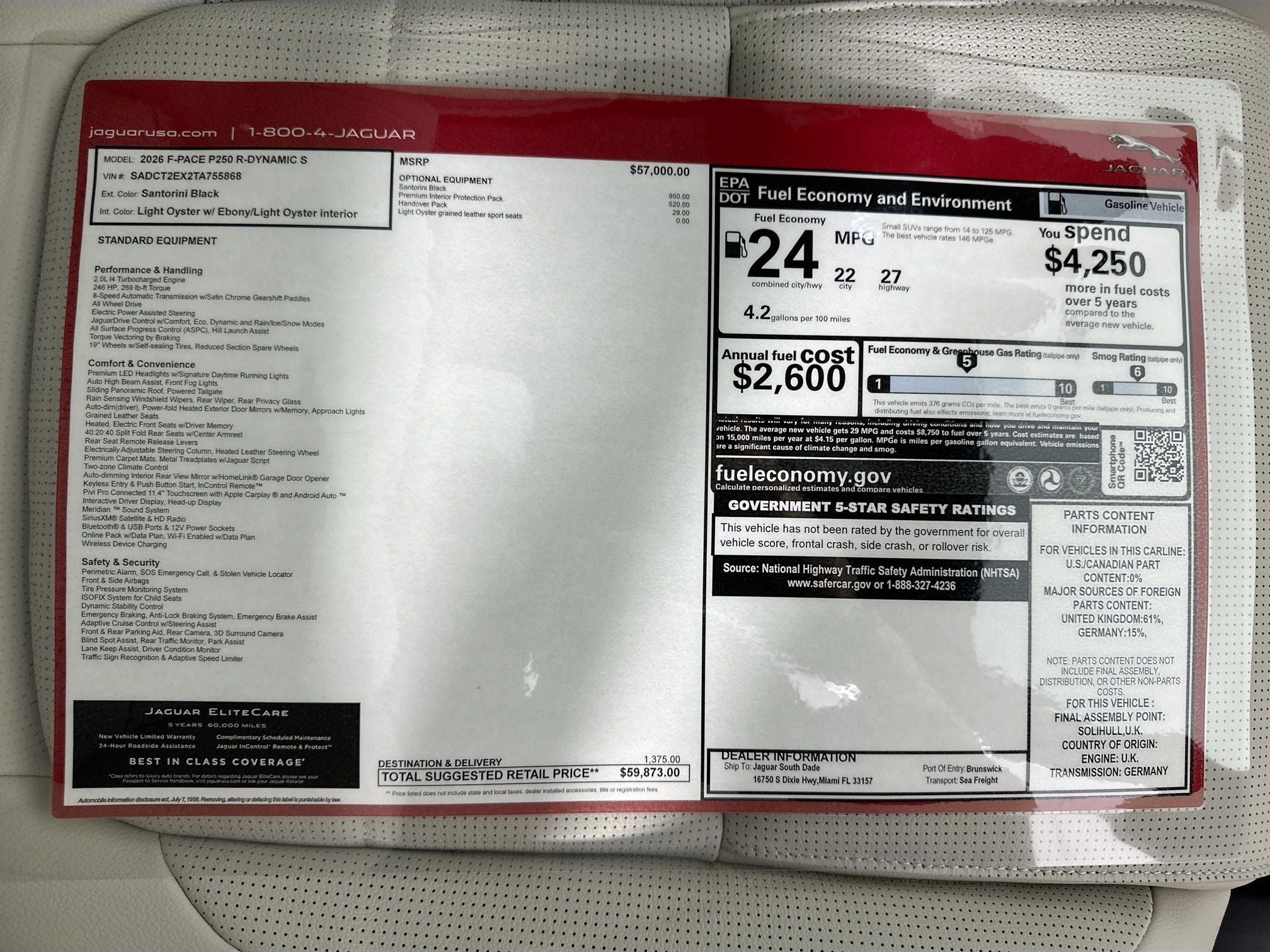 2026 Jaguar F-PACE P250 R-Dynamic S