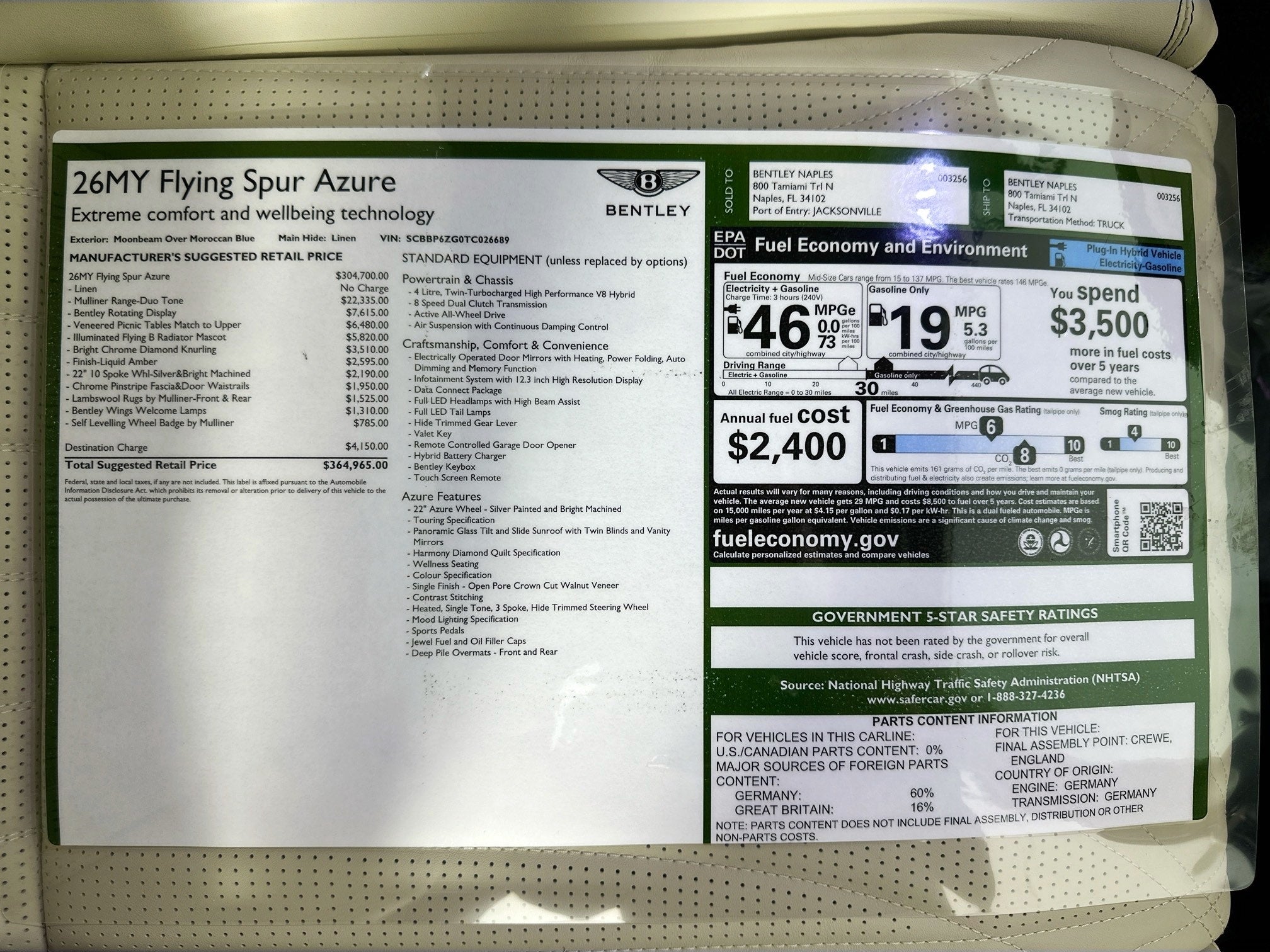 2026 Bentley Flying Spur Azure