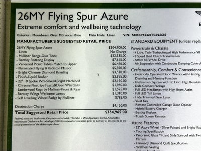 2026 Bentley Flying Spur Azure