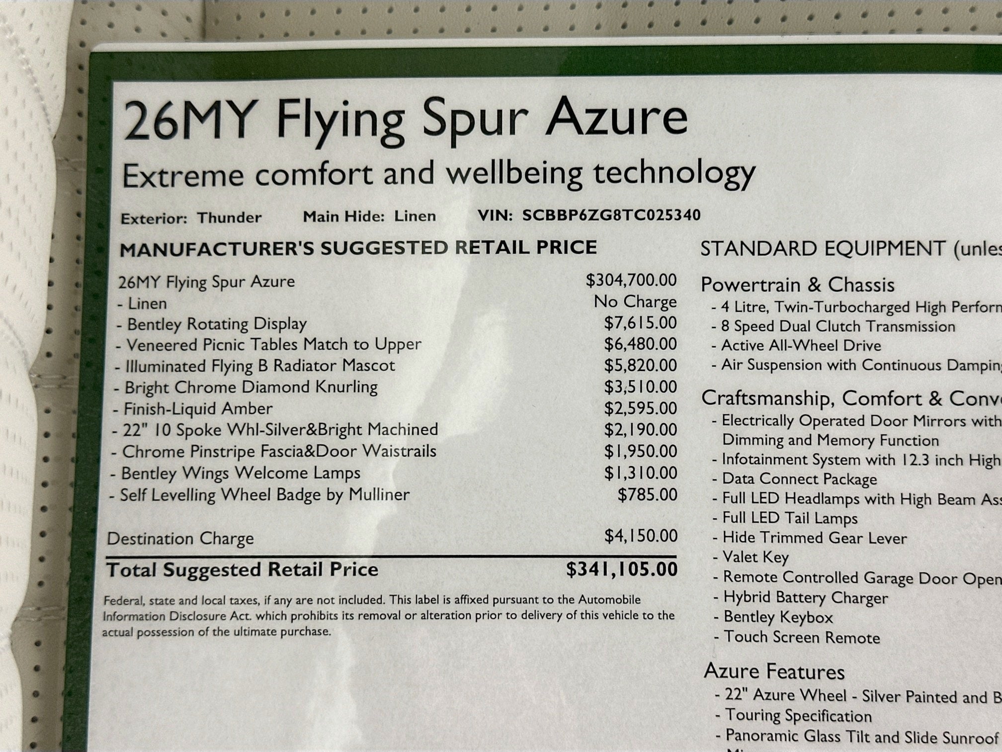 2026 Bentley Flying Spur Azure