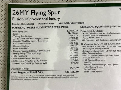 2026 Bentley Flying Spur Base