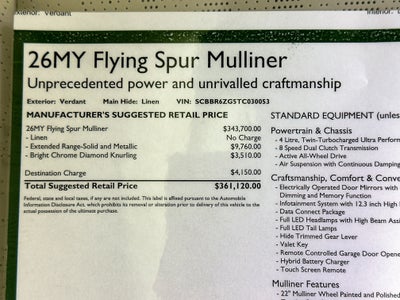 2026 Bentley Flying Spur Mulliner