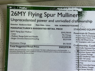 2026 Bentley Flying Spur Mulliner