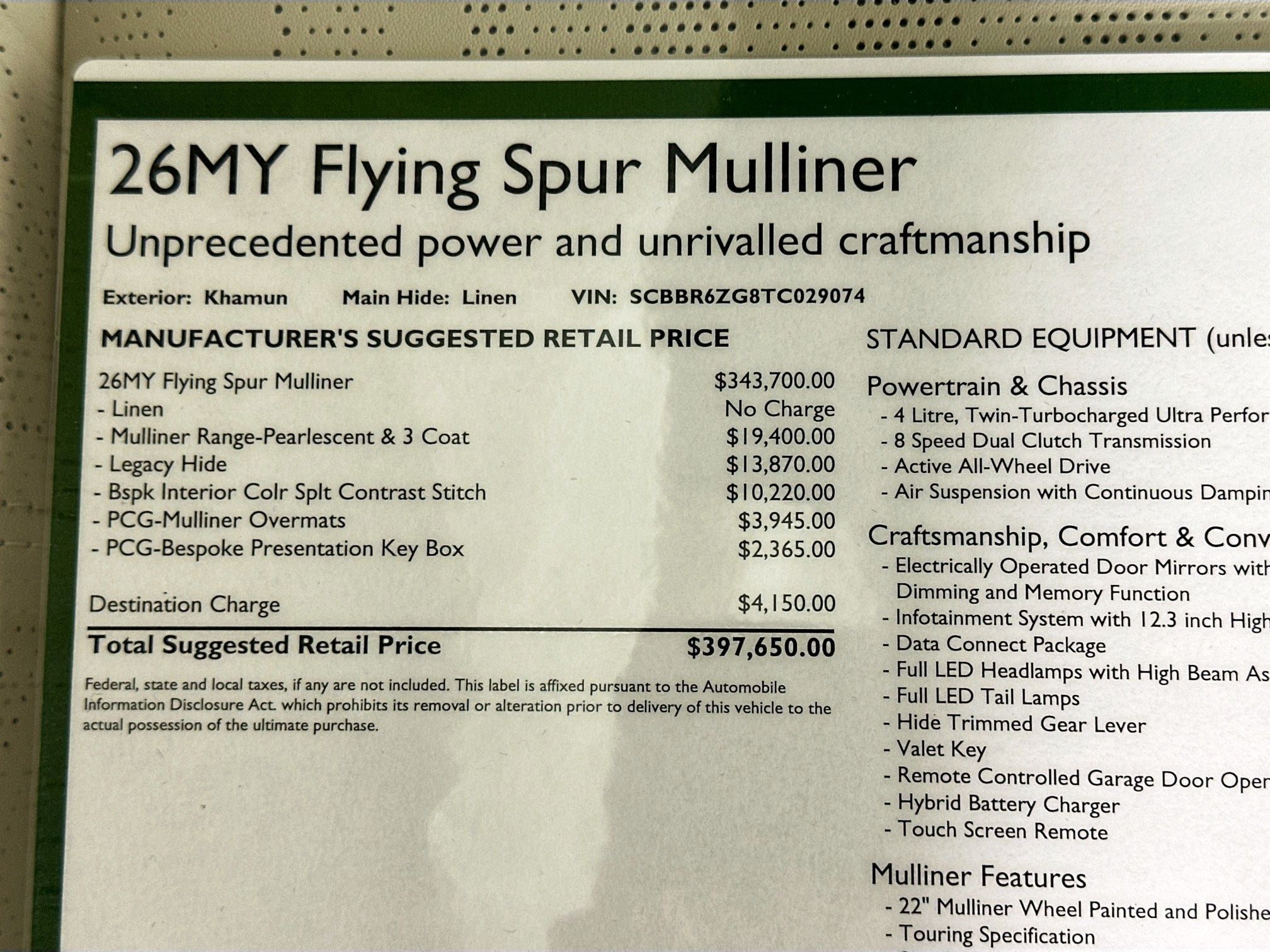 2026 Bentley Flying Spur Mulliner