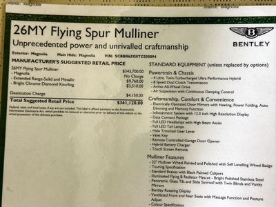 2026 Bentley Flying Spur Mulliner