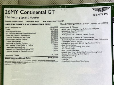 2026 Bentley Continental GT Base