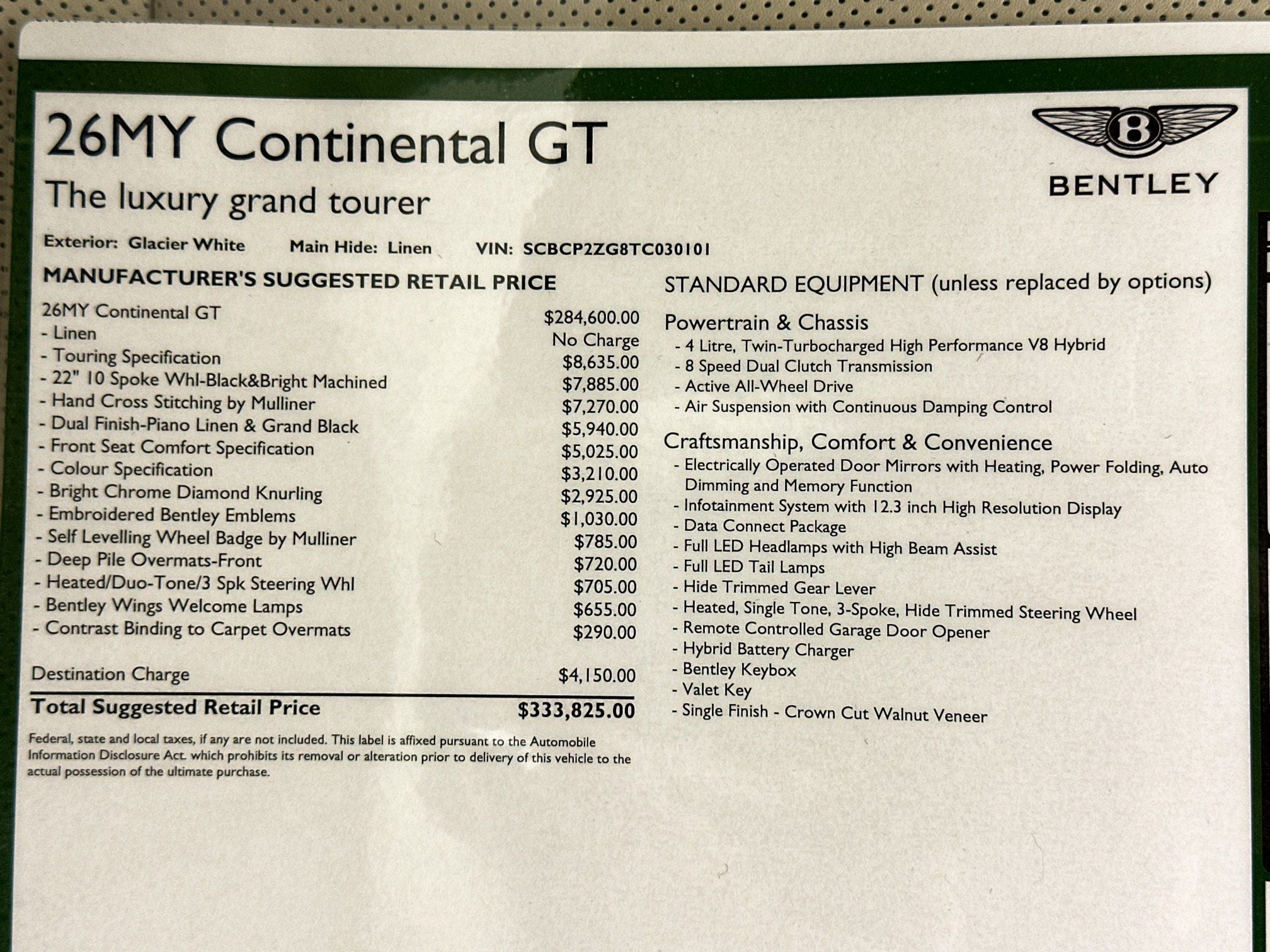 2026 Bentley Continental GT Base