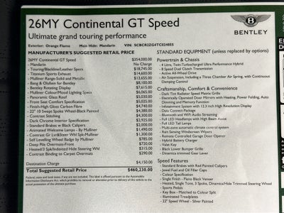2026 Bentley Continental GT Speed