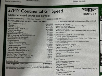 2027 Bentley Continental GT Speed