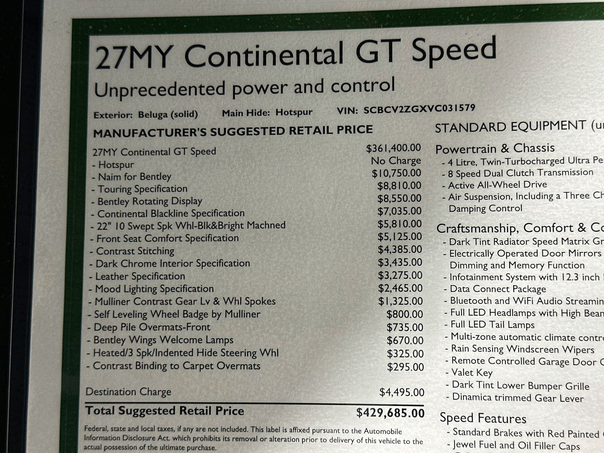 2027 Bentley Continental GT Speed