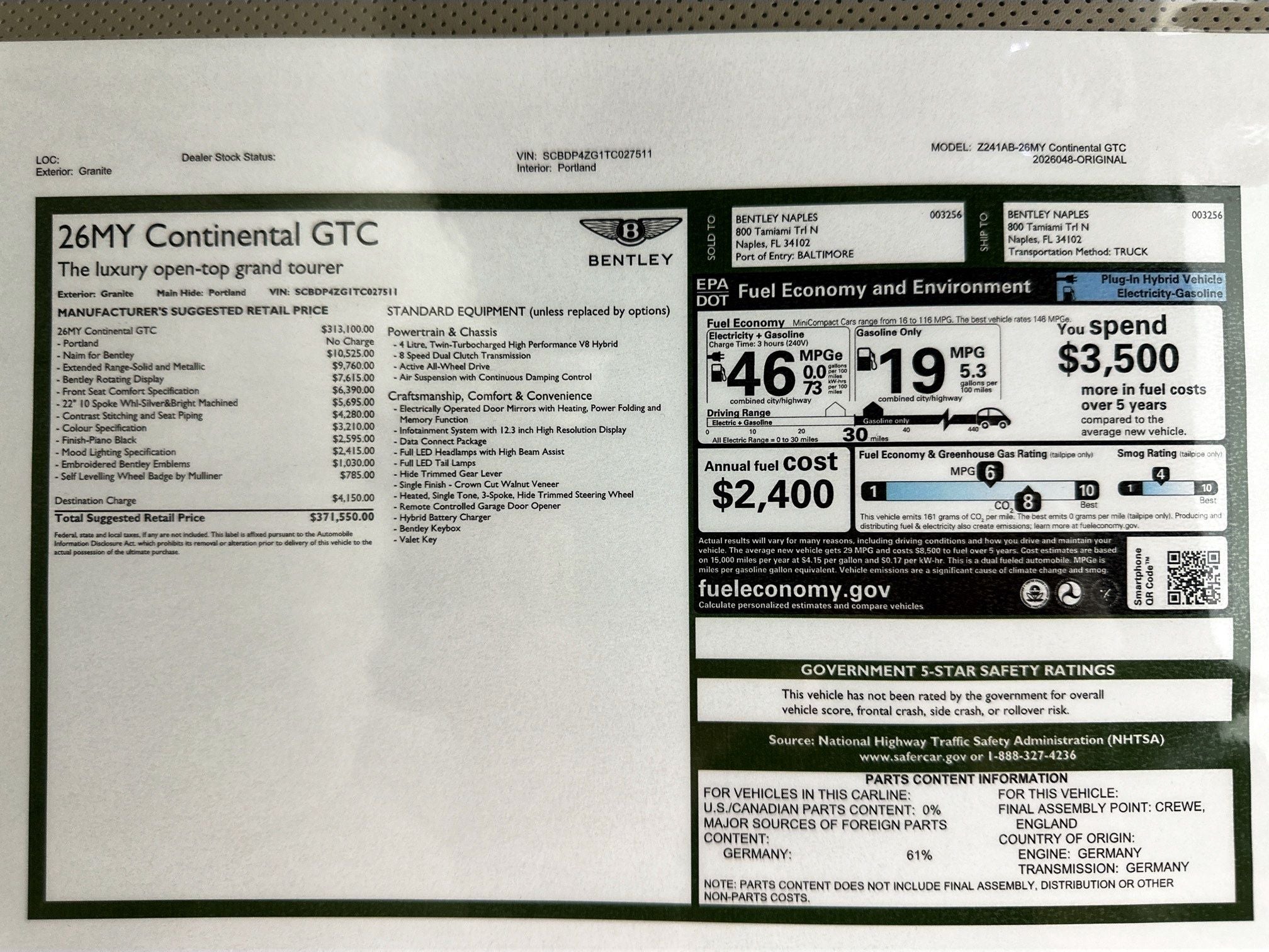 2026 Bentley Continental GTC Base