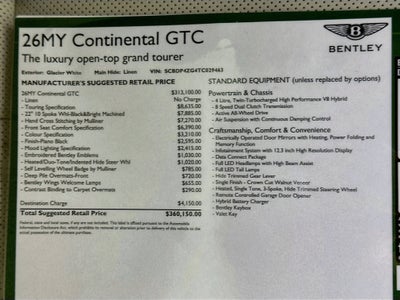 2026 Bentley Continental GTC Base