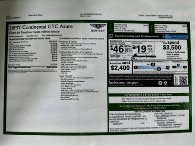 2026 Bentley Continental GTC Azure