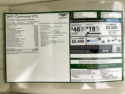 2026 Bentley Continental GTC Base