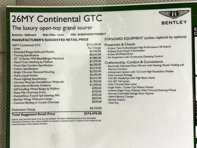 2026 Bentley Continental GTC Base