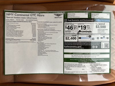 2026 Bentley Continental GTC Azure