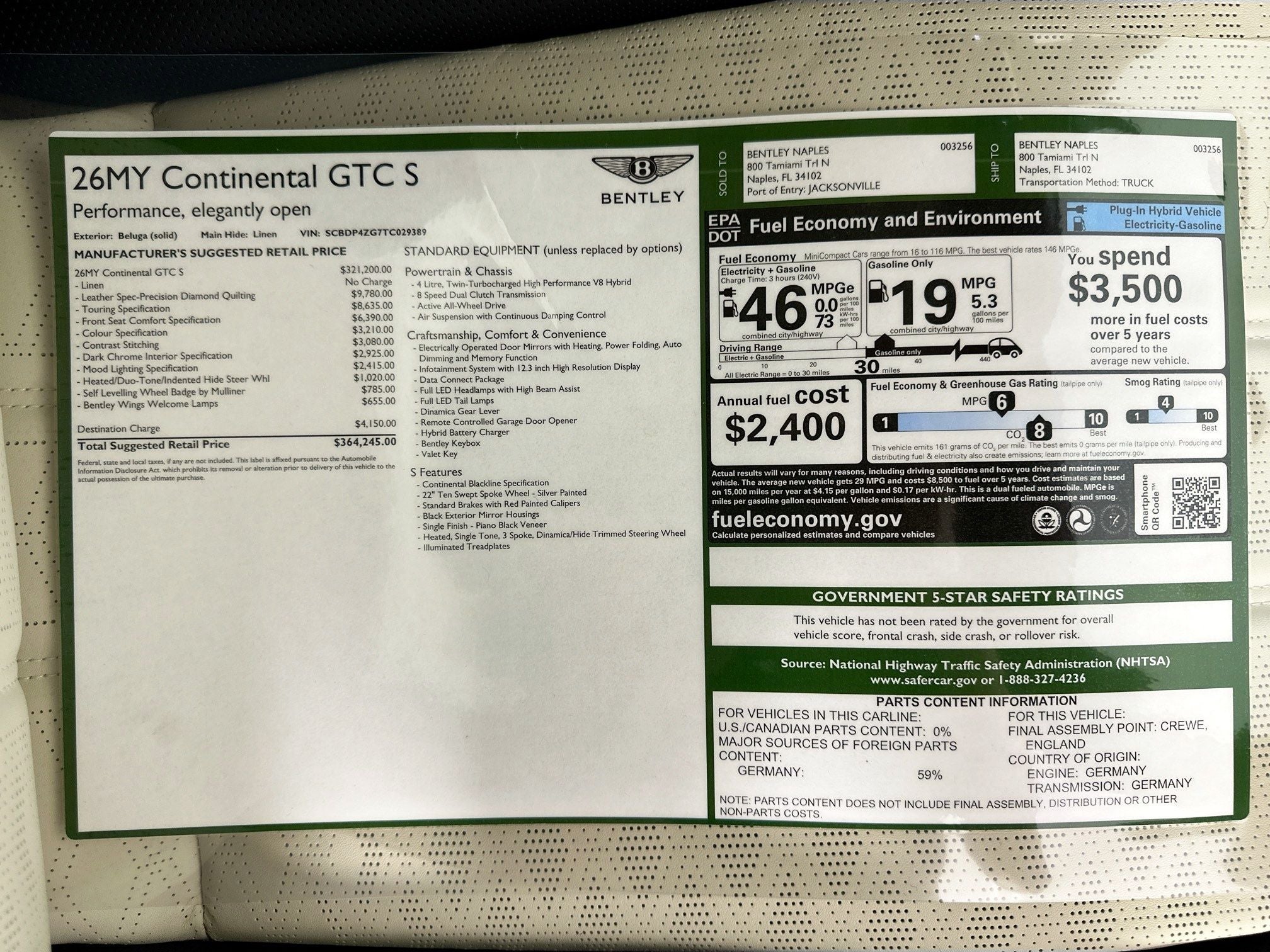 2026 Bentley Continental GTC S