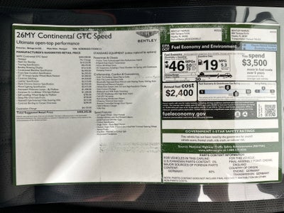 2026 Bentley Continental GTC Speed