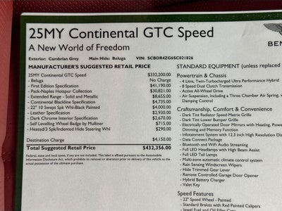 2025 Bentley Continental GTC Naples Edition