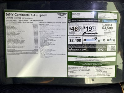 2026 Bentley Continental GTC Speed