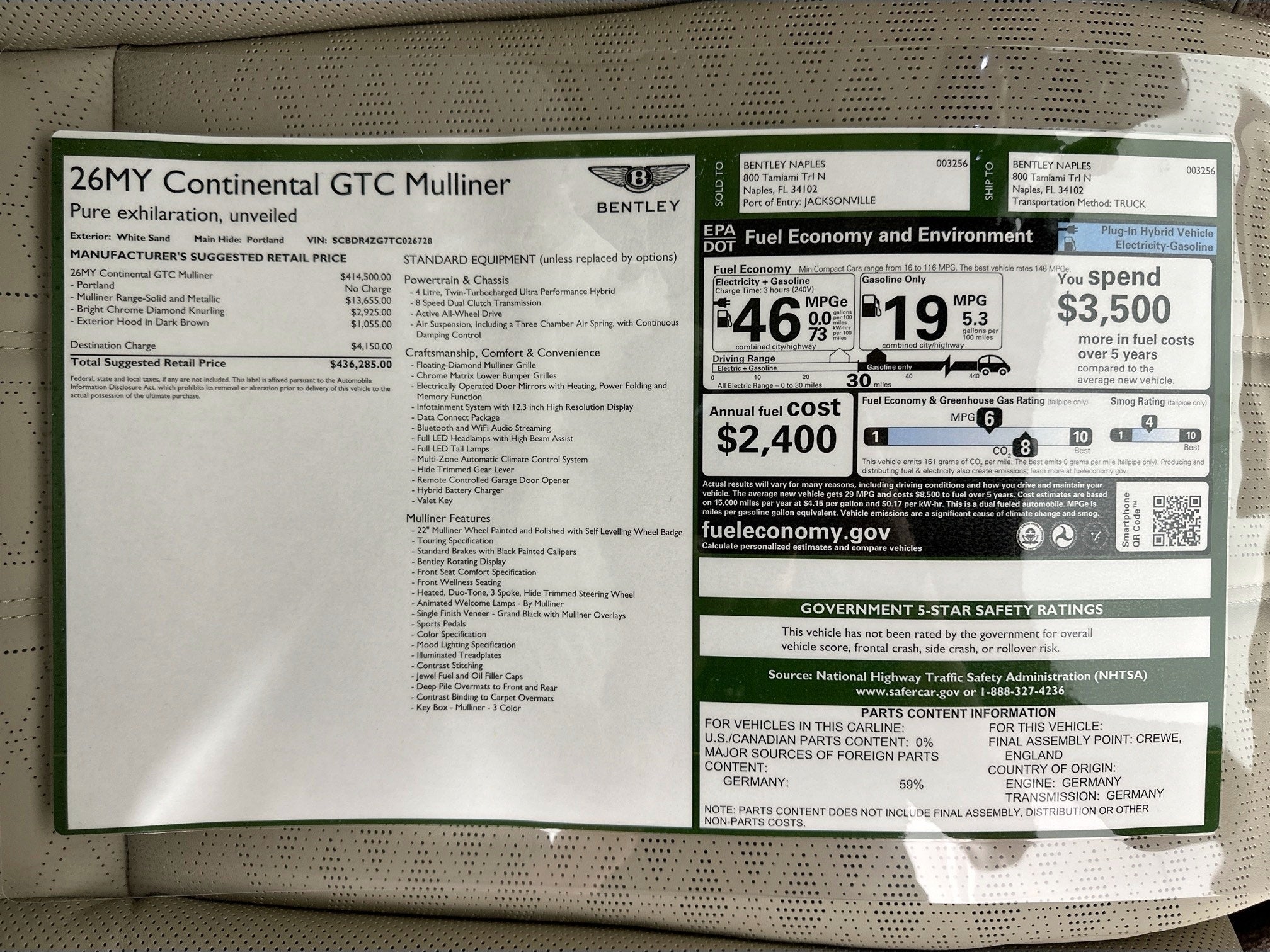 2026 Bentley Continental GTC Mulliner