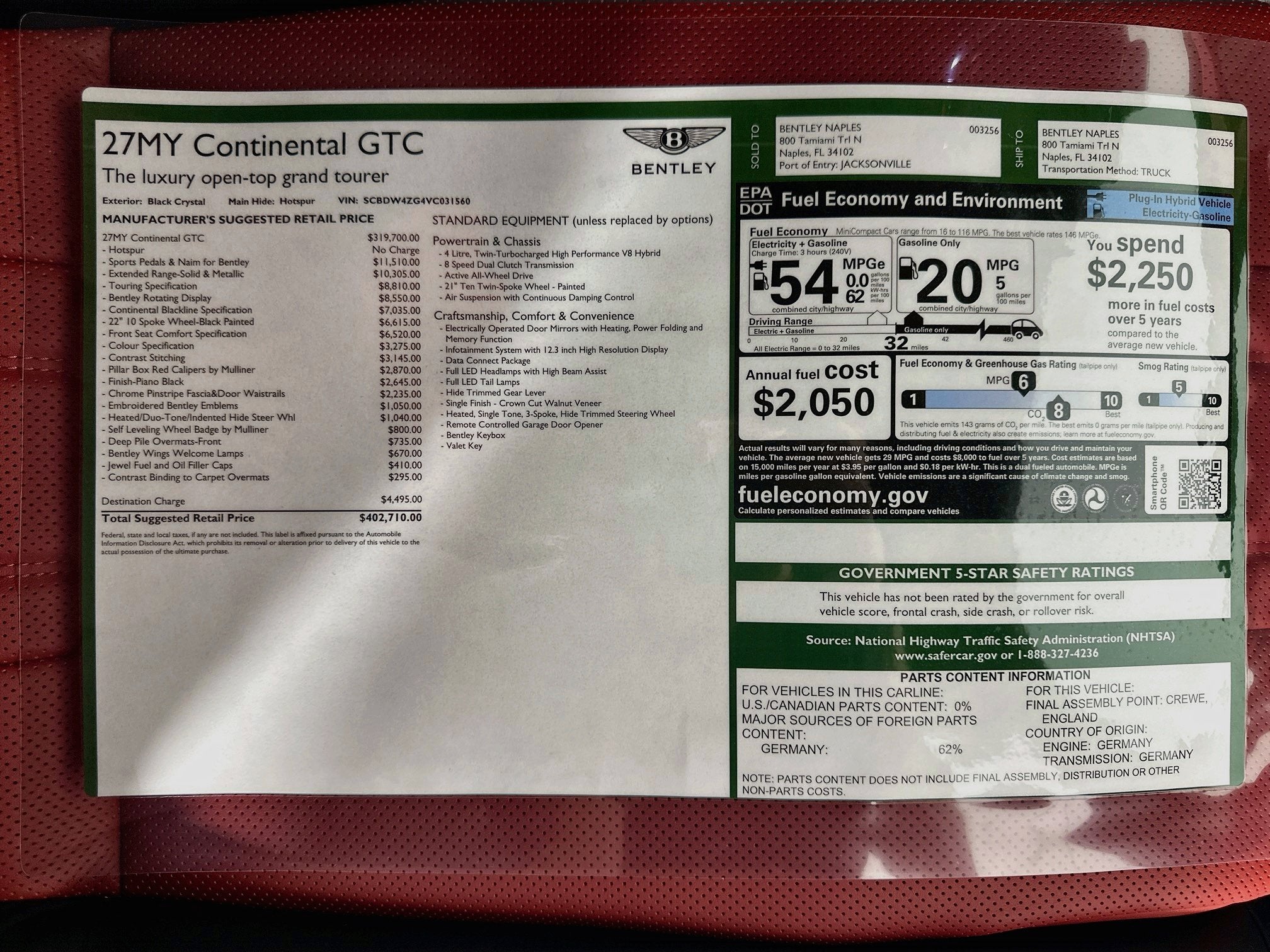 2027 Bentley Continental GTC Base