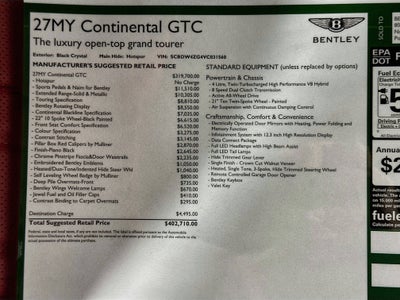 2027 Bentley Continental GTC Base