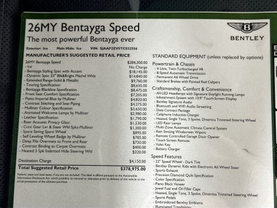 2026 Bentley Bentayga Speed