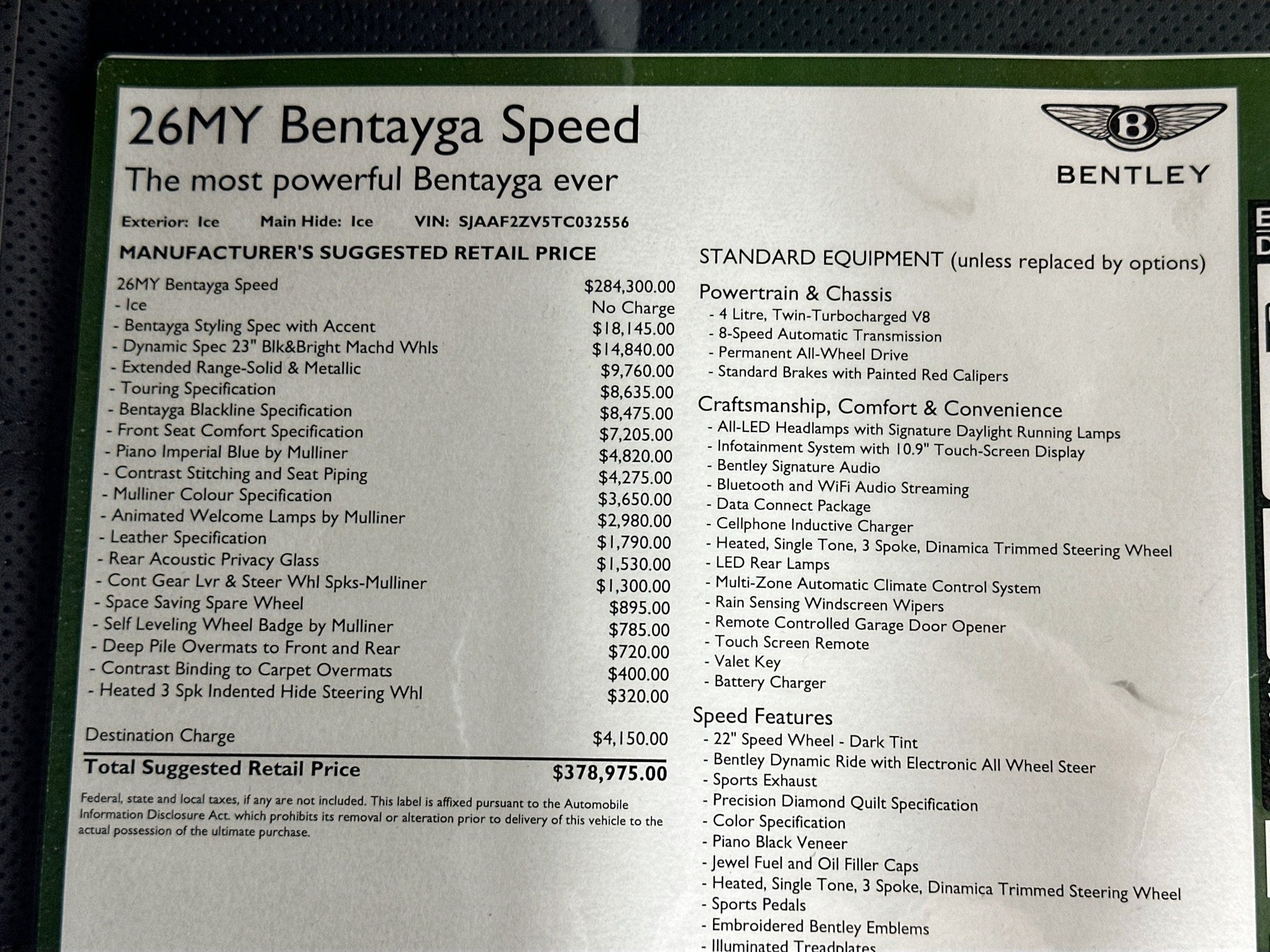 2026 Bentley Bentayga Speed