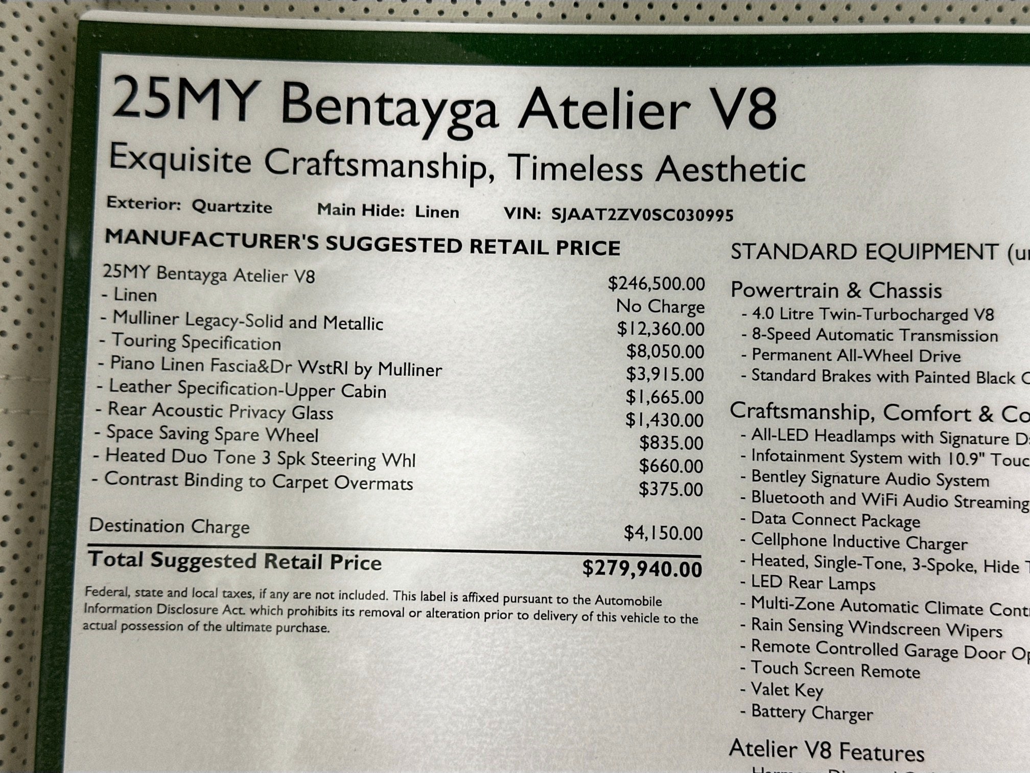 2025 Bentley Bentayga Atelier