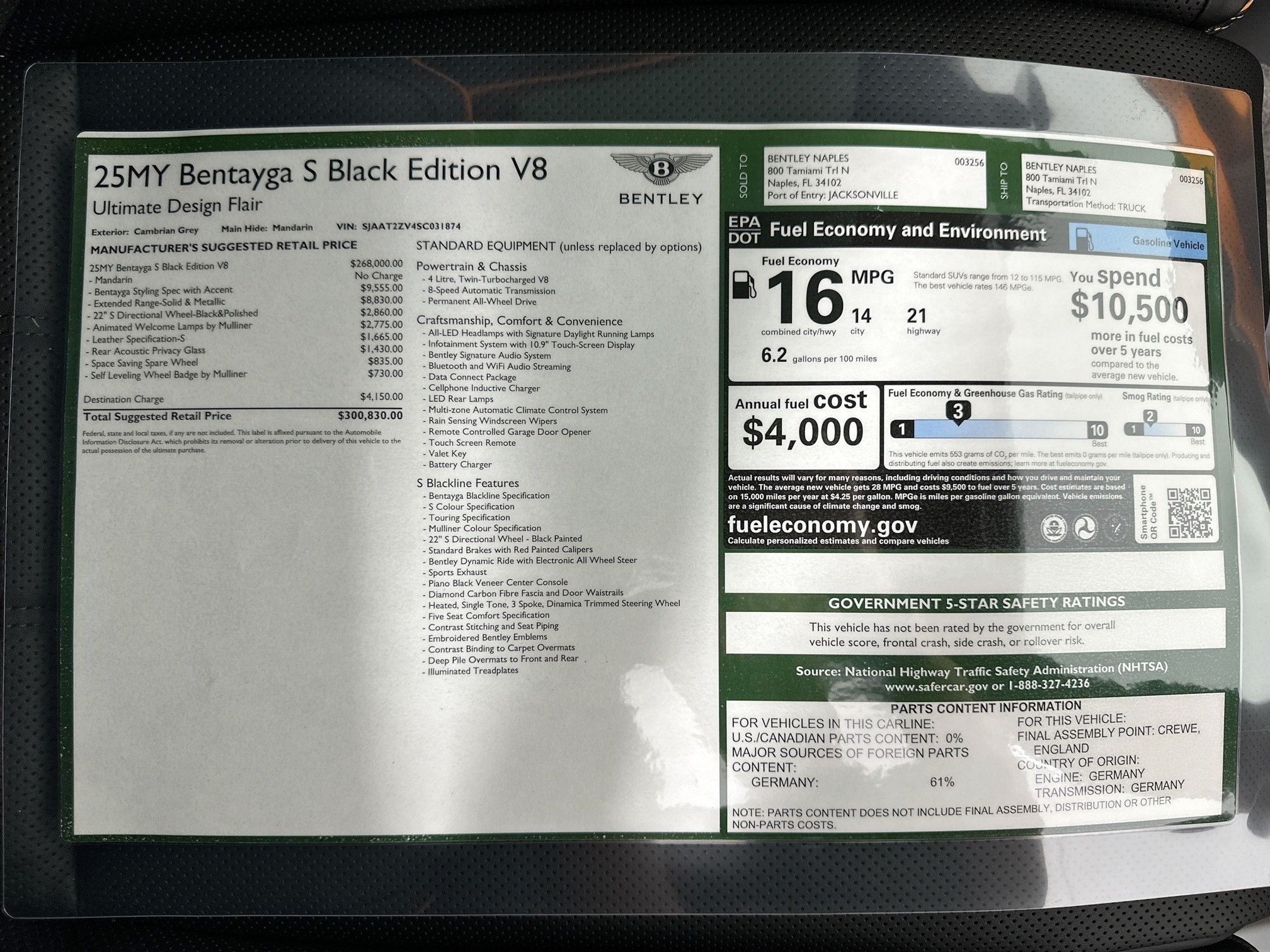 2025 Bentley Bentayga S Black Edition