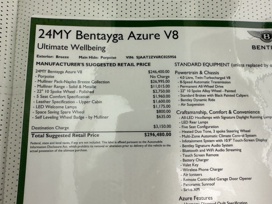 2024 Bentley Bentayga Azure Breeze Edition in Naples, FL - Bentley Naples