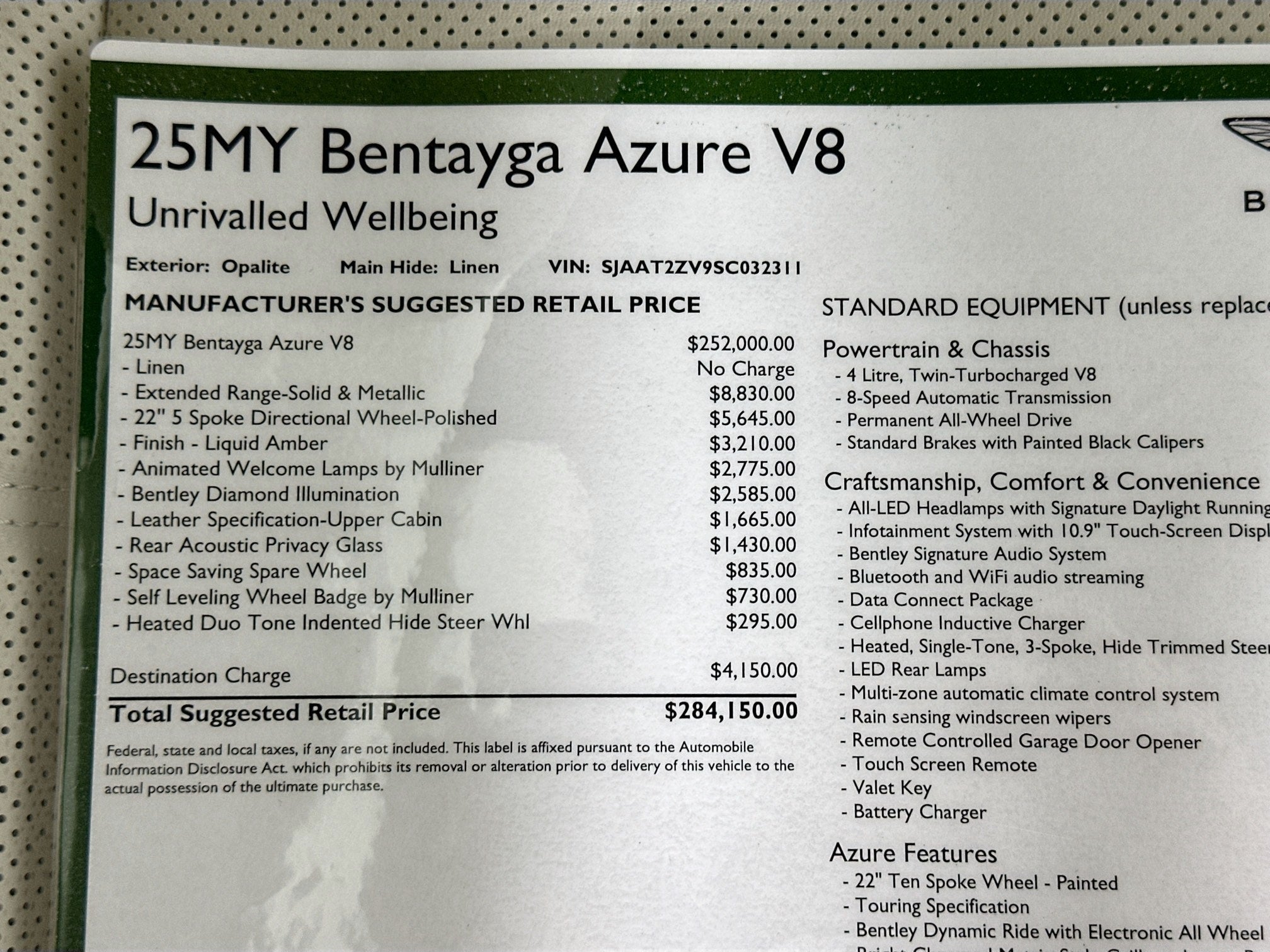 2025 Bentley Bentayga Azure