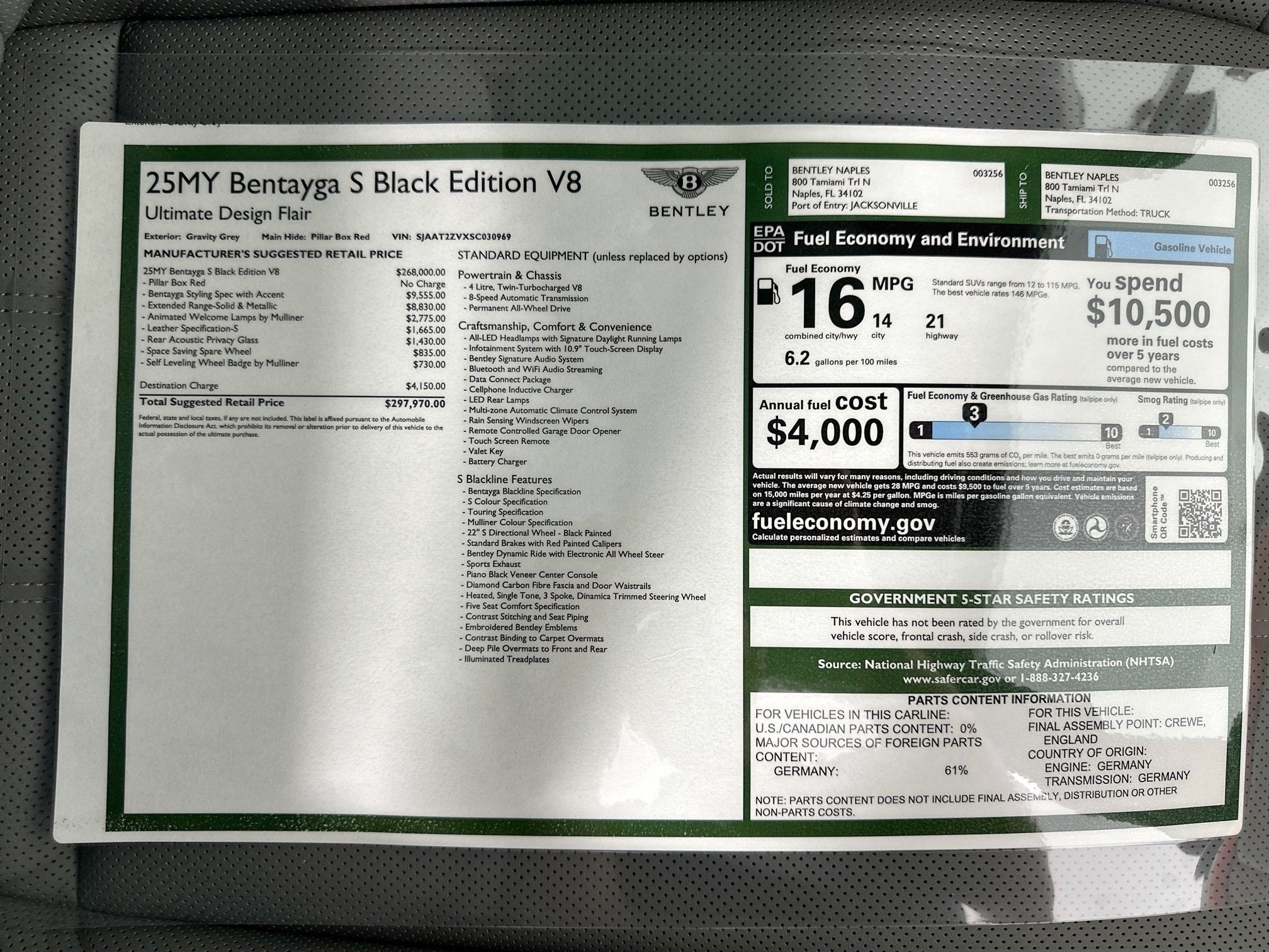 2025 Bentley Bentayga S Black Edition Black Edtion