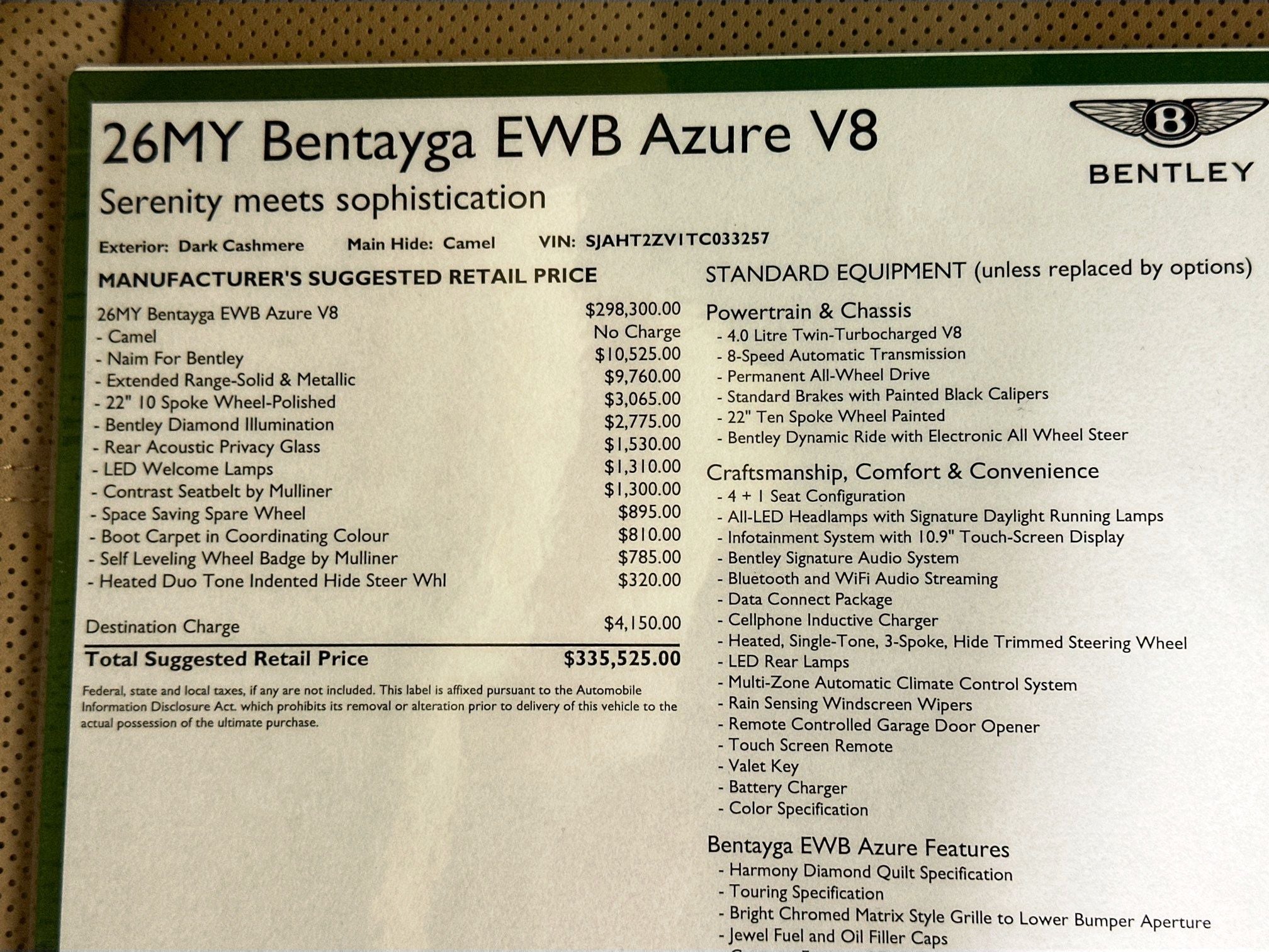 2026 Bentley Bentayga EWB Azure