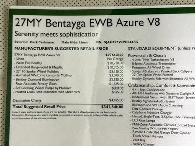 2027 Bentley Bentayga EWB Azure