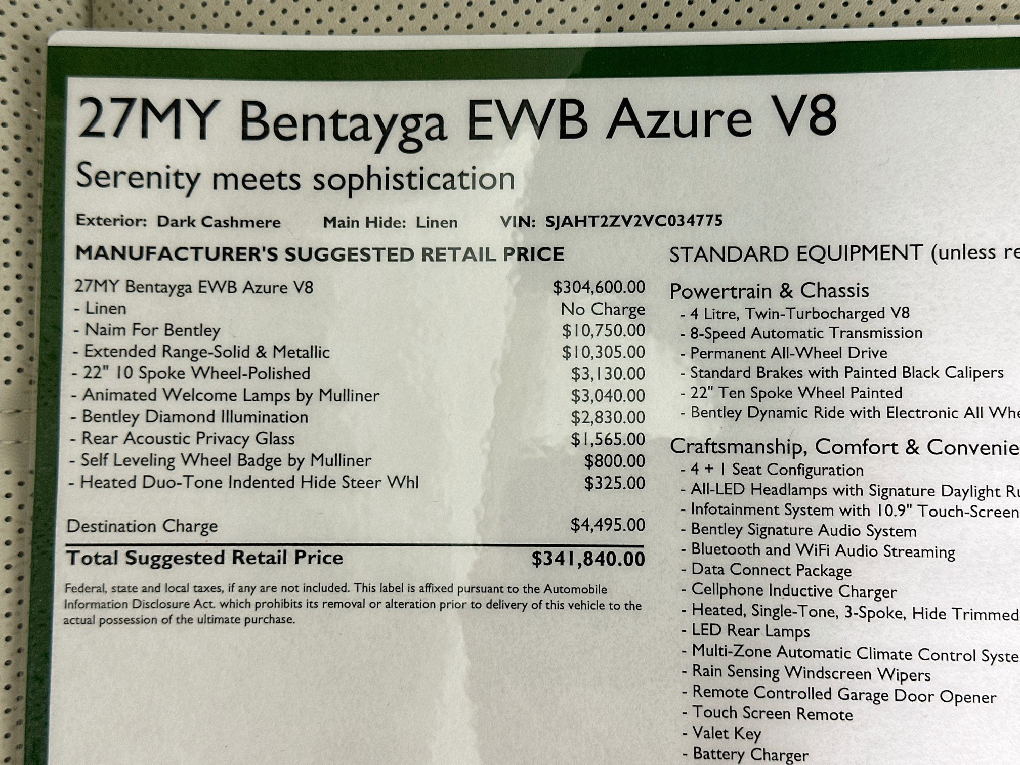 2027 Bentley Bentayga EWB Azure