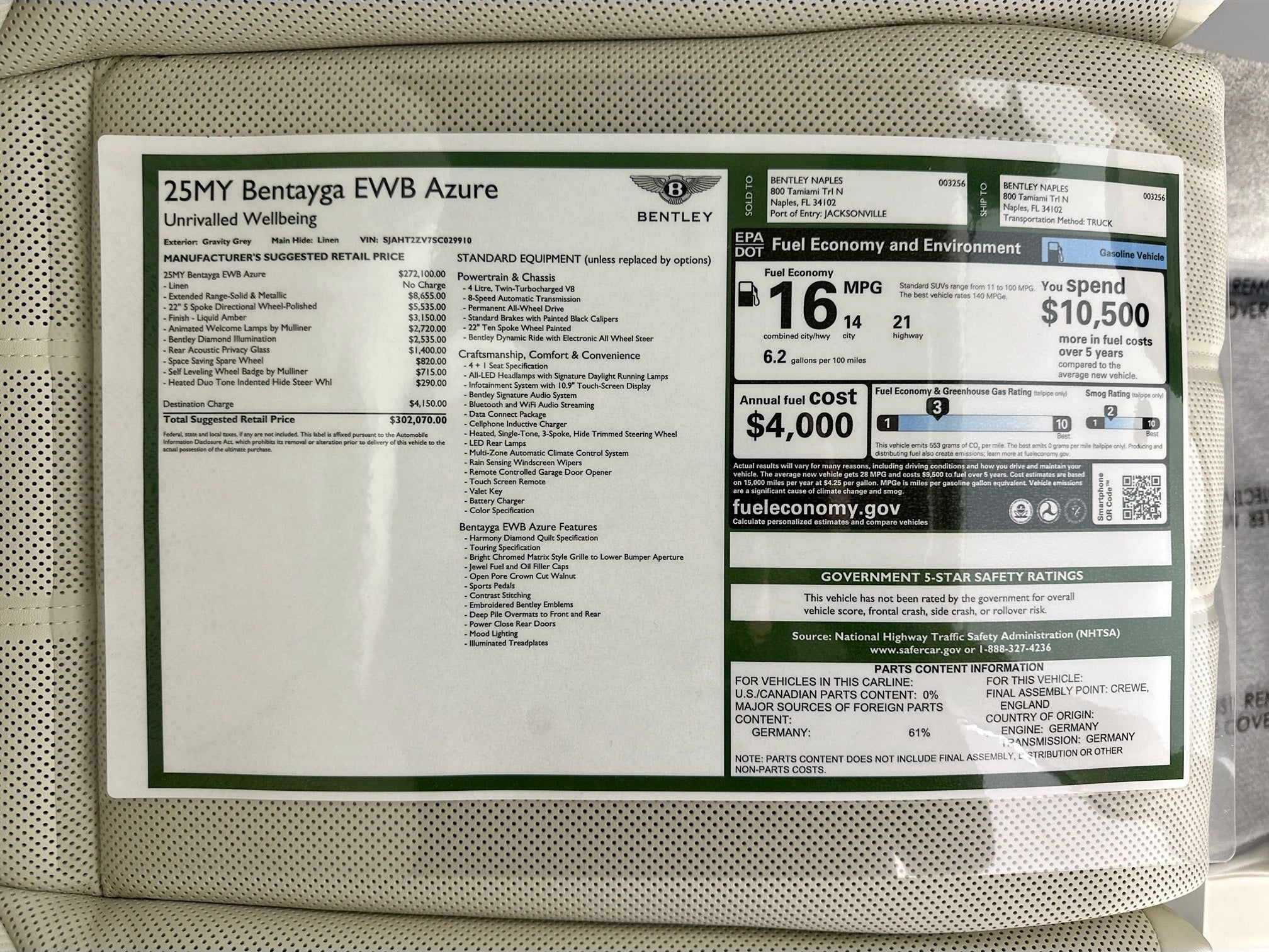 2025 Bentley Bentayga EWB Azure