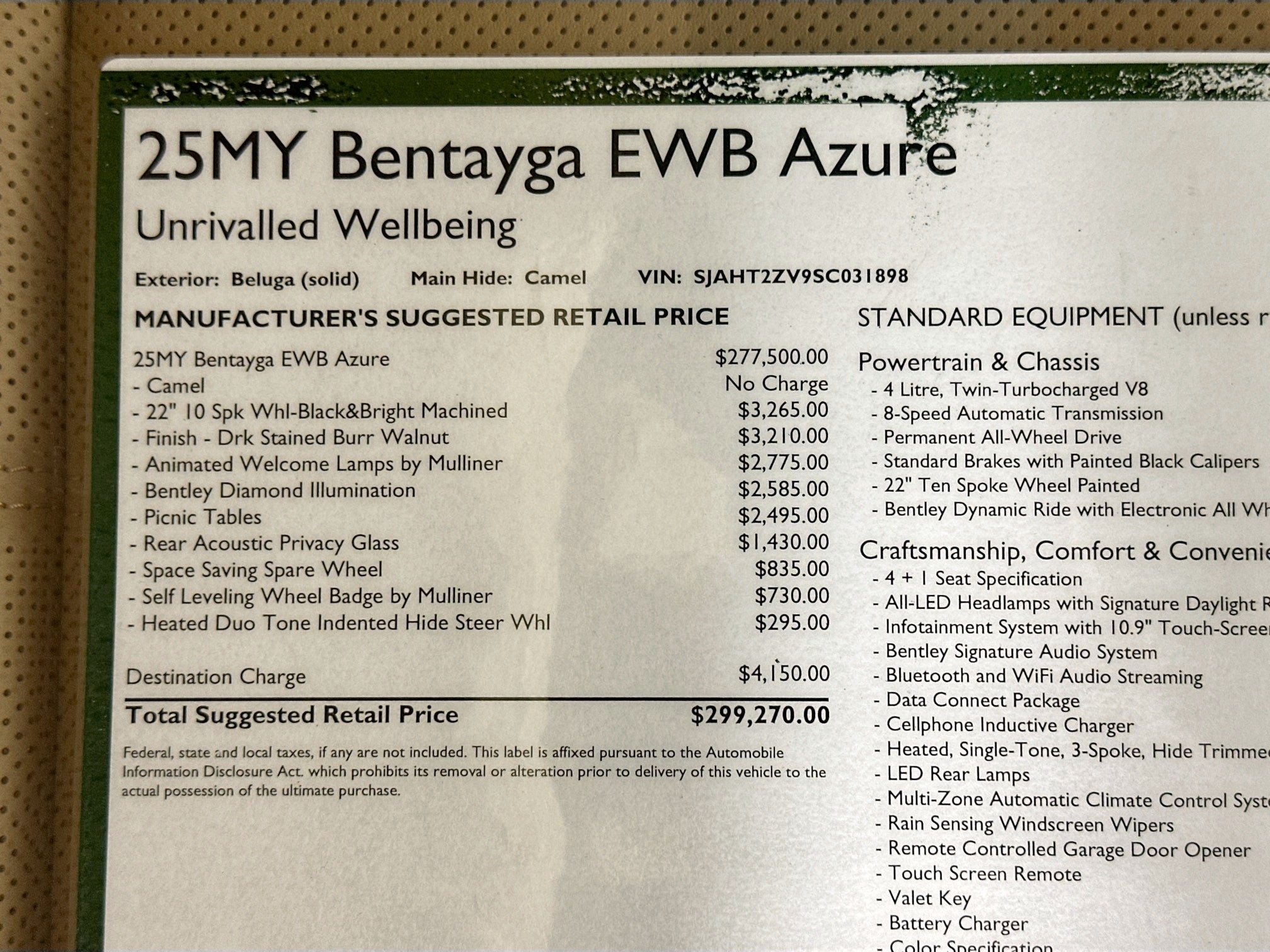 2025 Bentley Bentayga EWB Azure