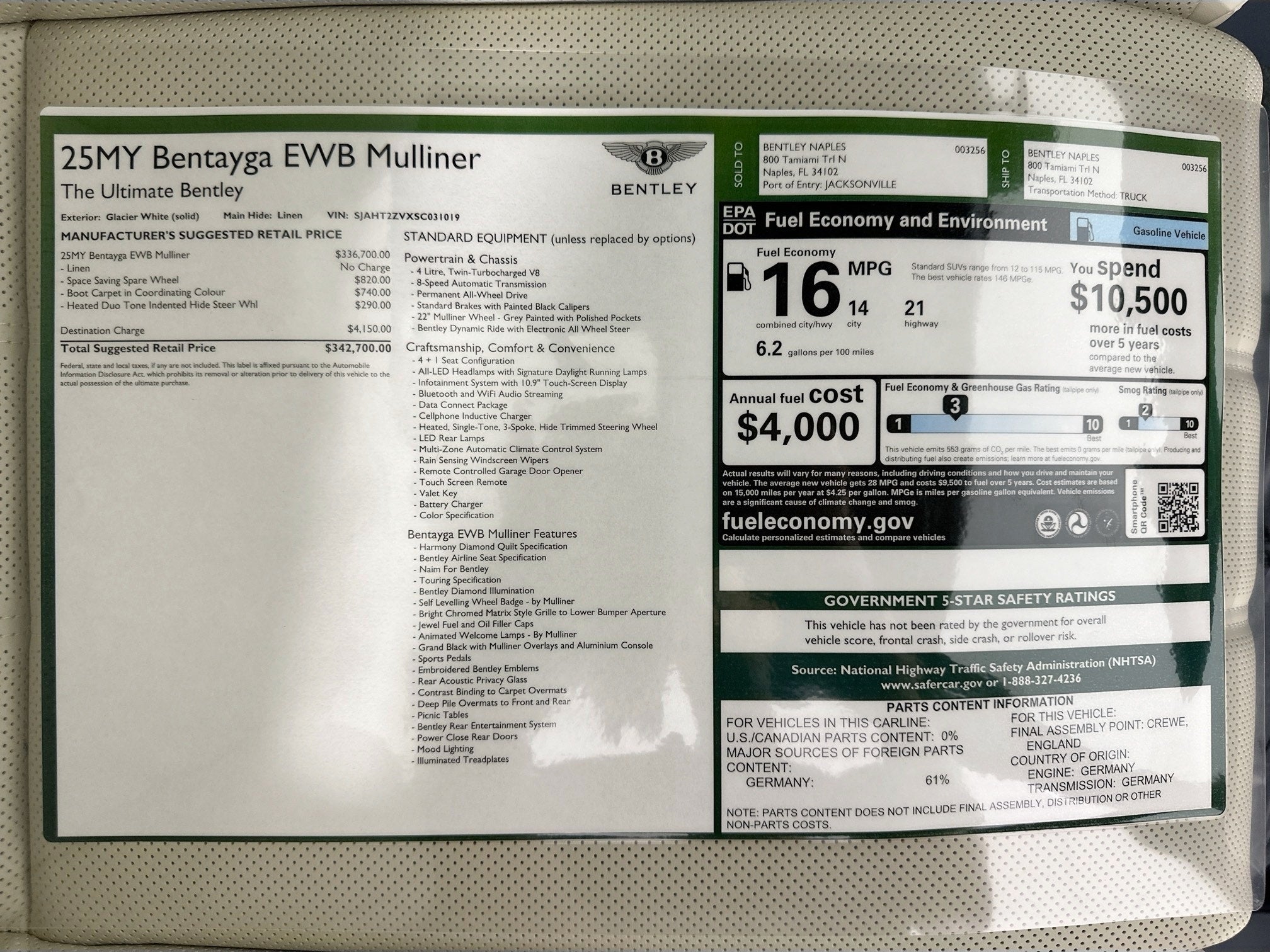 2025 Bentley Bentayga EWB Mulliner