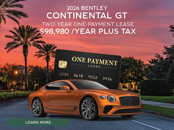 2026 Bentley GT 2-year one-payment lease $98,980/year