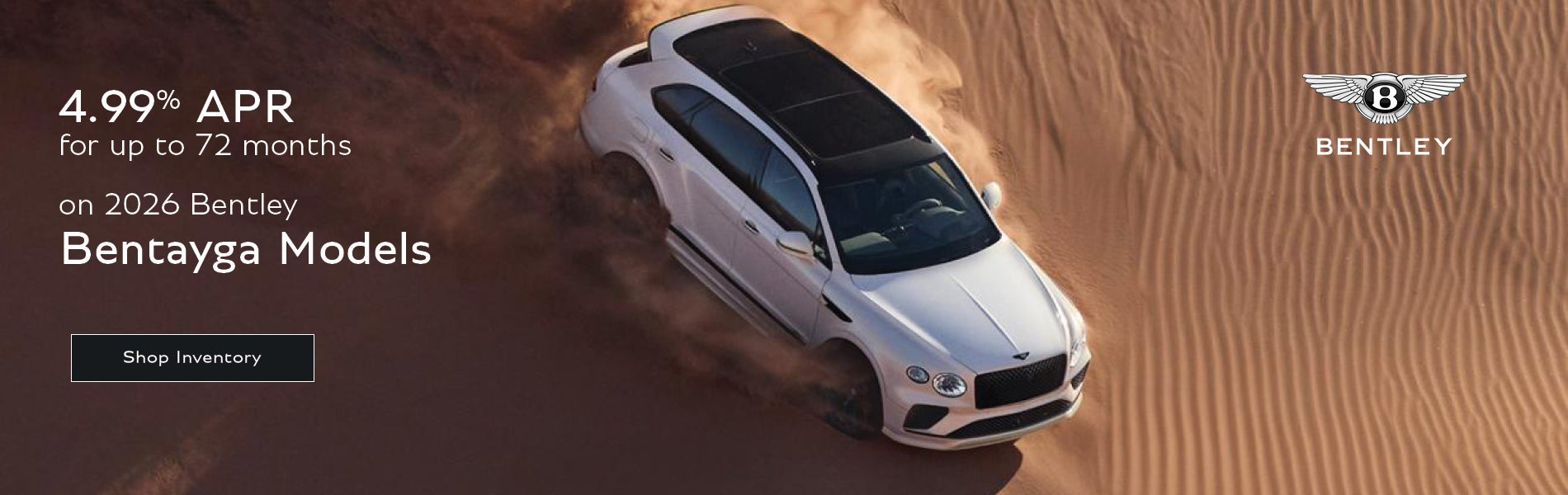 4.99% APR up to 72 months on 2026 Bentley Bentayga