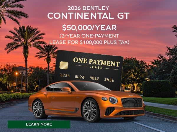 2026 Bentley GT 2-year one-payment lease $98,980/year